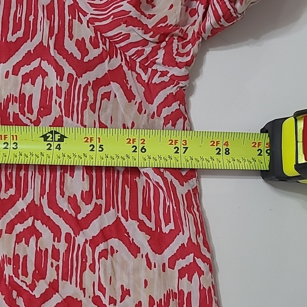 Bit & Bridle Light Red, Tan & White Patterned Blouse size 3X - Picture 6 of 7